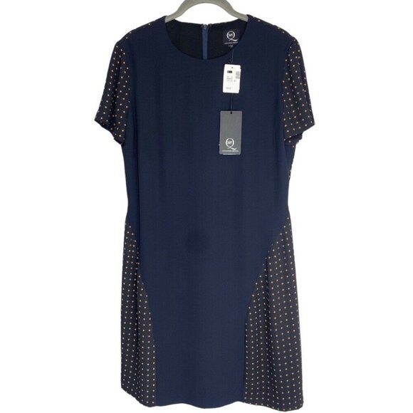 Alexander McQueen Women's NWT Navy Blue Cross Designer Luxury Dress‎ IT 44/C37 - Picture 10 of 13